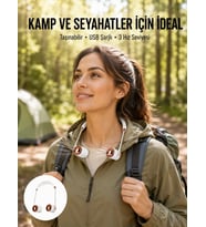 Asılabilir Mini Boyun Fanı 1000mAh Şarjlı, Turbo Güçlü Rüzgar Yeni Nesil