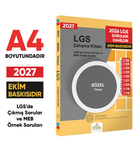 2027 LGS 8.Sınıf Çıkmış ve MEB Örnek Soruları Türkçe Sözel Çalışma Kitabı A4 RENKLİ Baskı