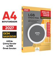 2027 LGS 8.Sınıf Çıkmış ve MEB Örnek Soruları Türkçe Sözel Çalışma Kitabı A4 RENKLİ Baskı