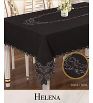 Helena Model Keten Dantelli 155x220 cm Krem Şık Yemek Masası Örtüsü Tasarım