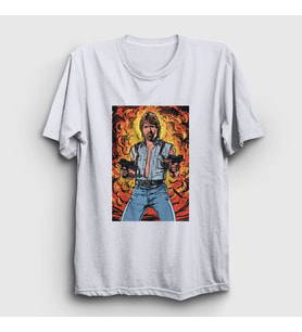 Presmono Unisex Beyaz Explosion Chuck Norris T-Shirt 257112tt