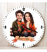 Sevgiliye Hediye Kişiye Özel Ciftlere Özel Bankta Aşkımız Karikatürlü Duvar Saati