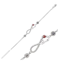 LOVE YAZILI SONSUZLUK 925 AYAR GÜMÜŞ BİLEKLİK (Karışık)