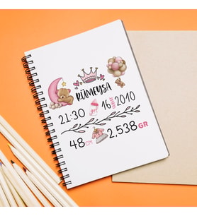 Hoş Geldin Bebek Tasarımlı Defter Kişiye Özel