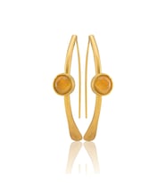 Kadir Jewellery 22 Ayar Altın Kaplama Kadın Taşlı Küpe -El İşçiliği Ve Hipoalerjenik Küpe