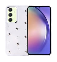Coverzone Samsung Galaxy A54 ile uyumlu K?l?f Airbag K�?eli 2mm Kamera �?k?nt? Korumal? Simli ?effaf Bask?l? Z-Kutup Kapak Y?ld?z