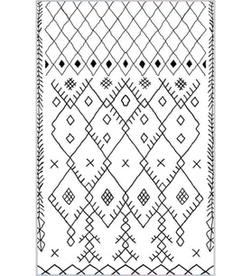 Eliana Home Baskılı, Yıkanabilir Kaymaz Taban Salon Halısı LNA0118-SD557 100x150 cm (Beyaz)
