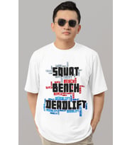 Tasarım Squat Bench Deadlift Fitness Bodybuilding Gym Sporcu Baskılı Unisex Oversize Tişört