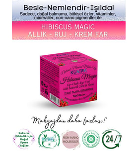 Hibiscus Magic Doğal İçerikli Çok Amaçlı Allık, Ruj, Göz Farı (Makyaj ve Besleyici Cilt Bakımı)