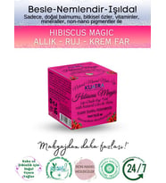 Hibiscus Magic Doğal İçerikli Çok Amaçlı Allık, Ruj, Göz Farı (Makyaj ve Besleyici Cilt Bakımı)