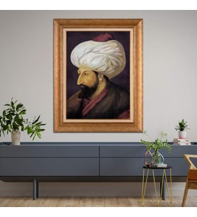 Altın Varaklı  Çerçeveli Paspartulu Tablo as532 (Gold)