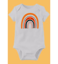 Unisex Bebek Beyaz Organik Baskılı Pamuklu Body