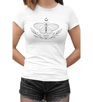 Butterfly on the Moon Beyaz Kadın Tshirt