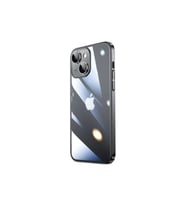 Apple iPhone 14 Uyumlu Kılıf Sert PC Renkli Çerçeveli Zore Riksos Kapak (Siyah)