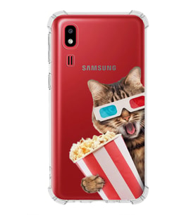 PrintiFy Samsung Galaxy A2 Core Uyumlu Kedi 1 Baskılı Şeffaf Köşe Korumalı Antişok Kılıf