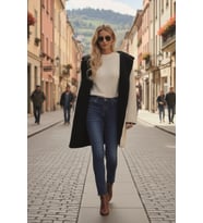 Çift Taraflı Şık Peluş Ceket co04krem2