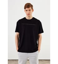 Leo Erkek Oversize Tshirt %100 Pamuk Bisiklet Yaka Baskı Detaylı Basic Tişört MTLCE76