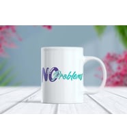 No Problems Renkli Motto Kupa Bardak - Pozitif Enerji Hediyesi (Beyaz)