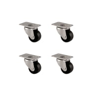 Furç Tablalı Bilyalı Teker - 28MM - Siyah HKS232 - 4 Adet