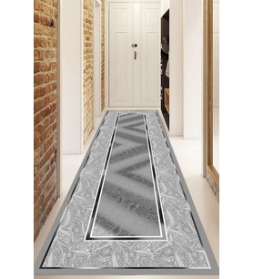 Dijital Baskılı Kaymaz Taban Yıkanabilir Modern Yolluk Ve Koridor Halısı NDU-SD-1024 (Gümüş)