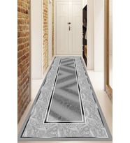 Dijital Baskılı Kaymaz Taban Yıkanabilir Modern Yolluk Ve Koridor Halısı NDU-SD-1024 (Gümüş)