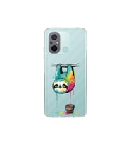 Redmi 12C ile Uyumlu Splash Tembel Hayvan Tasarımlı Şeffaf Silikon Kılıf