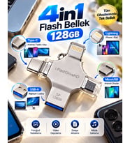 128GB 4’lü Girişli Flash Bellek Lightning Type-C USB-A MicroUSB Telefon Tablet Bilgisayar Uyumlu