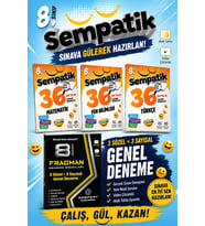 8.Sınıf Sempatik Türkçe-Matematik-Fen Bilimleri 36 Haftalık Kazanım Denemeleri + 3 Fragman Deneme