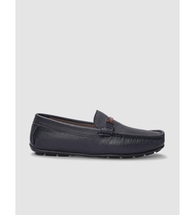 Hakiki Deri Lacivert Tokalı Erkek Loafer