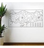Yazılabilir Türkiye Haritası Manyetik Duvar Stickerı 110 x 56 cm (STD)