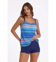 LYYN Argento 0063-3017 Kadın Şortlu Tankini (Mavi)