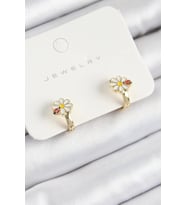 pilelistore Pirinç Papatya Model Gold Renk Çocuk Küpe - TJ-BKP10903