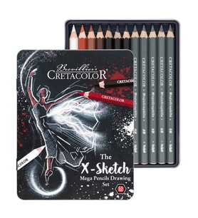 Cretacolor X-Sketch Mega Sketching Set Jumbo Çizim Seti Metal Kutu 12 Parça 