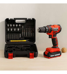 24W Şarjlı Matkap Seti 1350 RPM Çantalı (Kırmızı)