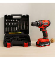 24W Şarjlı Matkap Seti 1350 RPM Çantalı (Kırmızı)