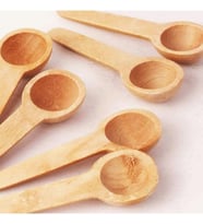 Lexroo 6'lı Ahşap Baharatlık - Ölçek Kaşığı - Ahşap Kaşık 7 Cm AHŞAP