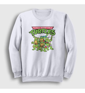 Presmono Unisex Beyaz Poster Teenage Mutant Ninja Turtles Sweatshirt 325970tt