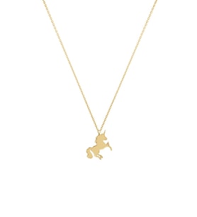 Kişiye Özel 925 Ayar Gümüş Unıcorn Kolye (Gold)