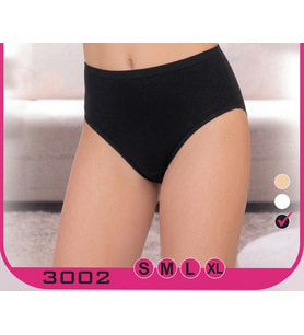Siyah Kadın Yüksek Bel Külot Günlük İç Giyim S-XL 3002