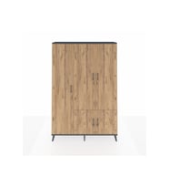 Arges Gardrop 7 Raflı 5 Kapaklı Tek Askılı 132x30x195 Antrasit-Çam