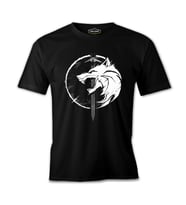Wolf and Sword Siyah Erkek Tshirt