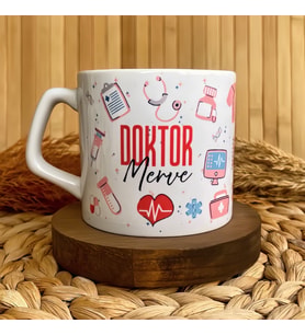 Doktor Temalı Pastel Kişiye Özel Lüks Kupa