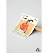 Van Dijk Futbol Posteri, Çerçevesiz Yüksek Kalite Duvar Afişi - Spor Severlere Hediye