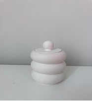 Gold & Gümüş Yaldızlı Kapaklı Mumluk & Dekoratif Kutu (Beyaz)