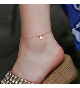 Rose Gold Kaplama Yarım Elma Figürlü Dorika Gümüş Halhal