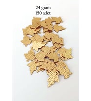 Oya Abiye Bileklik Kolye Pleksi Metalik Plastik Pul Altın Renk 24 gram 150 adet - BNC549