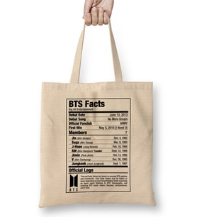 Bts Nutritional Facts 01 Bez Çanta Uzun Saplı