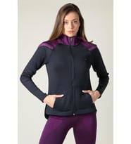 Maraton SlimFit Kadın Kapüşonlu Lacivert Tracktop