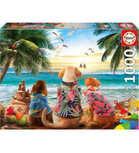 Educa - Yetişkinler Için 1000 Parça Yapboz  Sahilde Köpekler  Ölçüler: 68 X 48 Cm  14 Yaşından It
