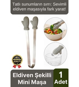 Özel Tasarım Pratik Sevimli Eldiven Şekilli Isıya Dayanıklı Silikon Uçlu Mini Mutfak Servis Maşası